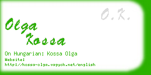 olga kossa business card